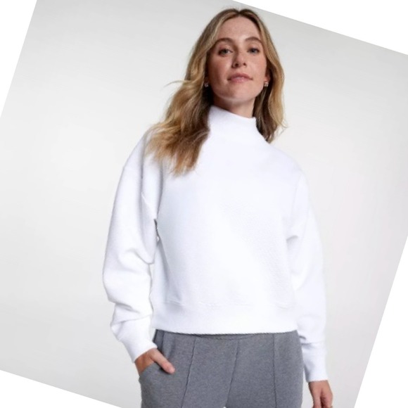 CALIA Women's Elevate Ottoman Wedge Mock Neck Funnel Pullover NWT Size XXL White - Picture 4 of 11